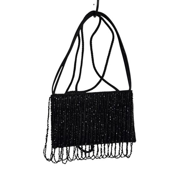 La Regale Small Beaded Purse Crossbody or Handbag Black Formal Prom Dance - Picture 2 of 5